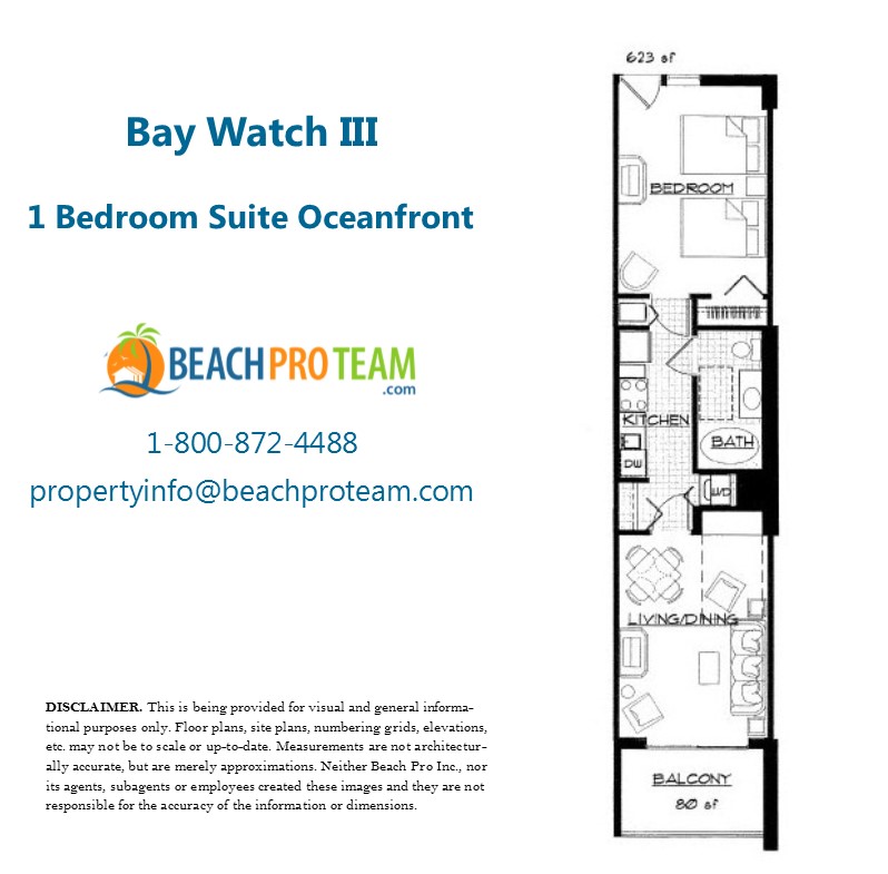 Bay Watch Resort III Floor Plan - 1 Bedroom Oceanfront Suite